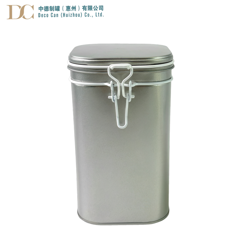 注文のロゴは正方形の気密の錫缶のパッキング コーヒー豆のクッキーのキャンデーの茶金属の錫のじょうごを浮彫りにしました