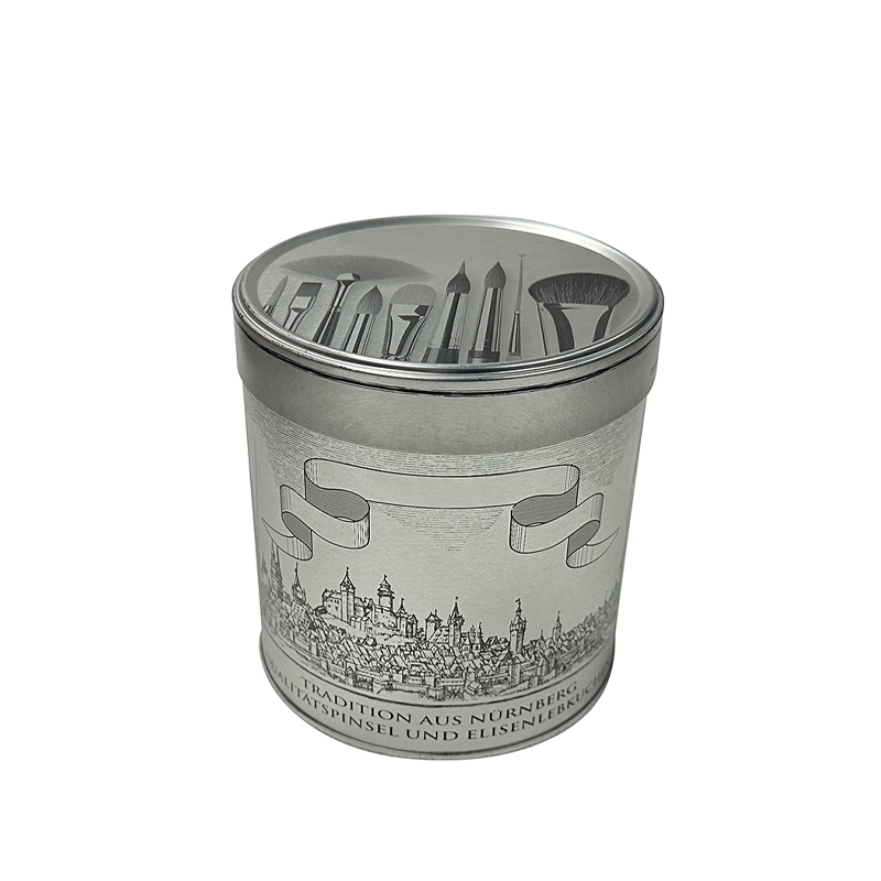 marca privada de cosméticos de lujo de metal pinceles de maquillaje caja de regalo herramienta de belleza lata con tapa de embalaje
