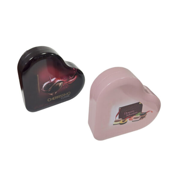 Custom logo empty candy cookie storage can metal chocolate tin can heart shape tin box - 이미지 3