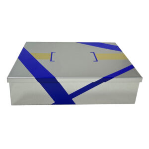뜨거운 판매 맞춤형 고급 화장품 직사각형 향수 주석 상자 엠보싱 금속 포장