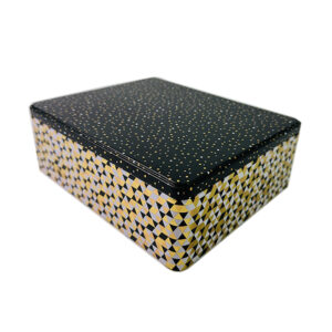Customised luxury design gift packaging biscuit tin boxes rectangular cookie tin box storage