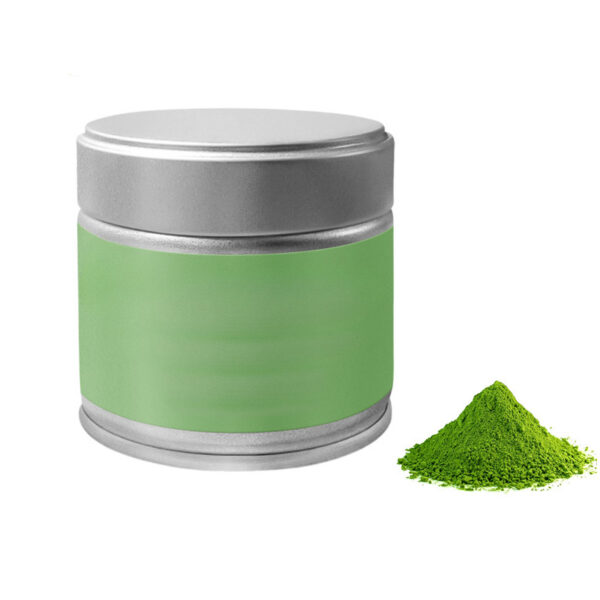 Custom 30g Printed Luxury Matcha Tea tins Food Grade Tea Powder packaging Airtight Containers Metal Round Shape tin for Tea - Image 2