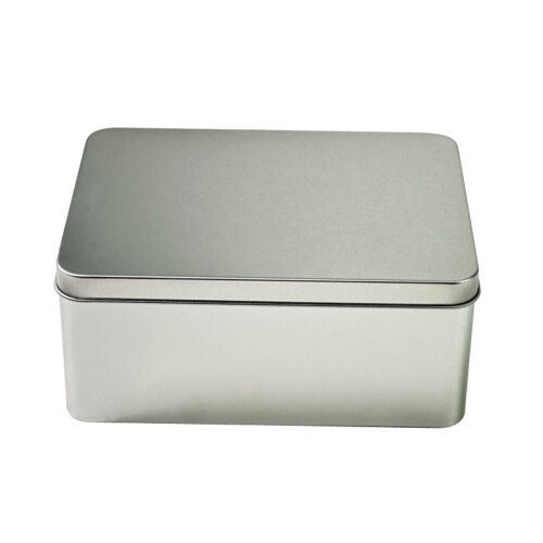 OEM / ODM custom sliver tinplate rectangular tin box for packaging cookies chocolate food packaging exporter